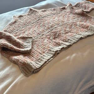 Mystree Coral and Cream Textured Sweater